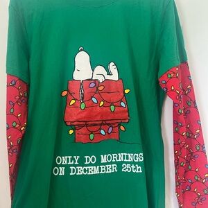 Peanuts Green Cotton Blend Shirt